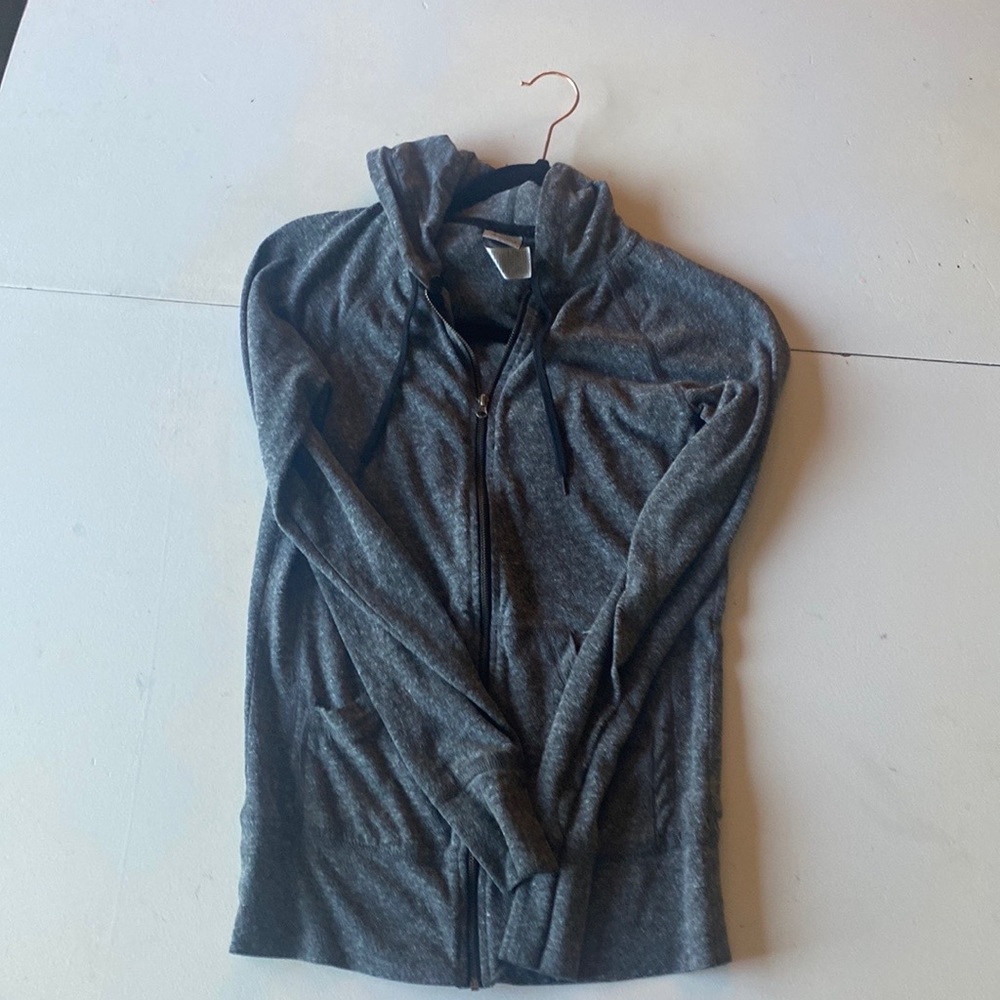 Champion dark gray zip up hoodie